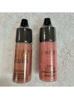 Luminess Air Blush Soft Rose and Tulip 0.25 Oz Lot of 2 Airbrush Cosmetics USA